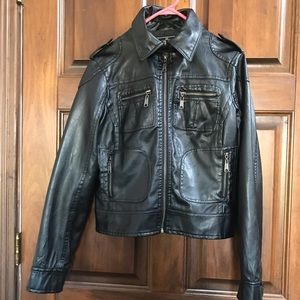 Last Kiss Women’s Black Faux Leather Jacket Medium